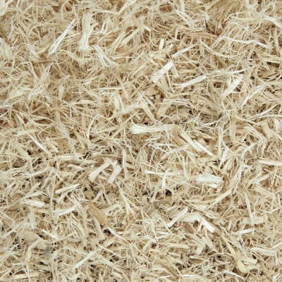 Material de enchimento de palha ou aparas de madeira bege claro com textura fibrosa