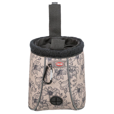 Saco para guloseimas com padrão floral e mosquetão