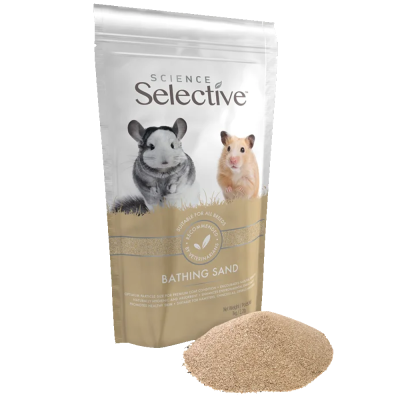 Embalagem de areia para banho para roedores com imagens de chinchila e hamster
