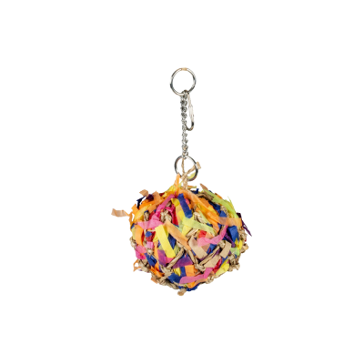 Chaveiro colorido de tecido entrelaçado com corrente metálica