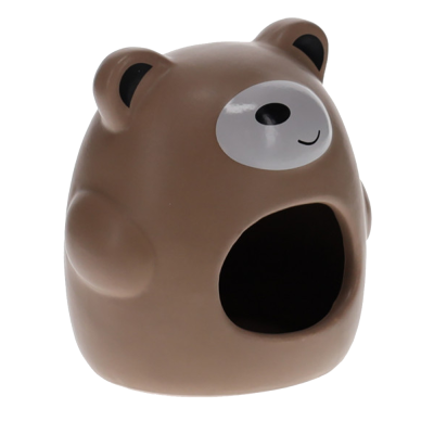 Abrigo em forma de urso castanho para animais domésticos