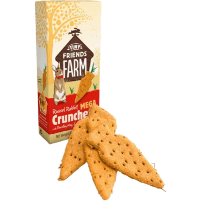 Embalagem de petiscos para coelhos com biscoitos em forma de cenoura