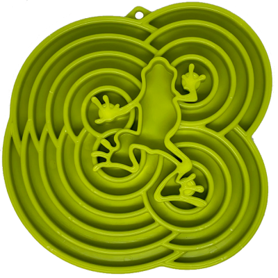 Forma de silicone verde em forma de rã com círculos concêntricos