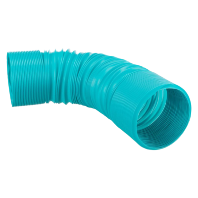 Manga flexível de plástico azul turquesa com textura corrugada