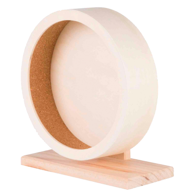 Roda de exercício para animais de estimação em madeira e cortiça