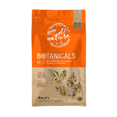 Pacote laranja e bege de alimentação Bunny All Nature Botanical Mix para animais