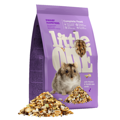 Pacote roxo de ração para hamsters anões Little One com sementes variadas