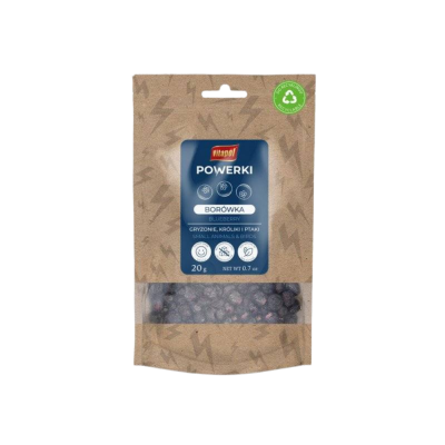 Embalagem castanha reciclável com berries secas para pequenos animais e pássaros