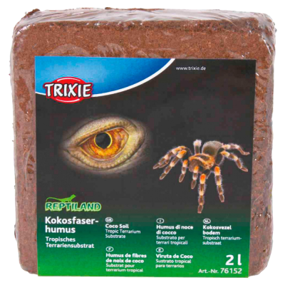 Substrato para terrários tropicais Trixie Reptiland 2L com imagem de réptil e aranha