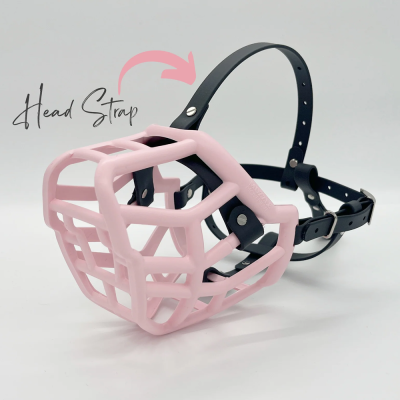 Focinho gaiola rosa com alça preta ajustável