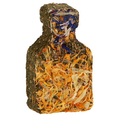 Barra de sabão artesanal com flores secas coloridas