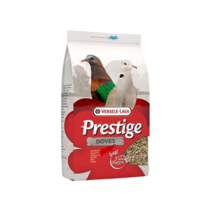 Saco de alimento para pombos Versele-Laga Prestige Doves com imagem de pombos.