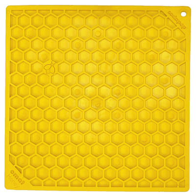 Tapete de silicone amarelo com padrão hexagonal em favo de mel