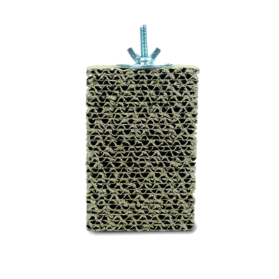 Produto de cartão ondulado com suporte metálico e parafuso borboleta