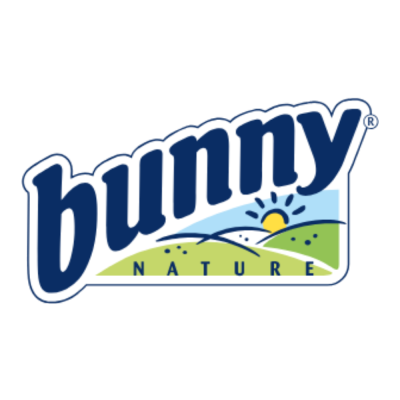 Logótipo Bunny Nature com sol e montanhas verdes