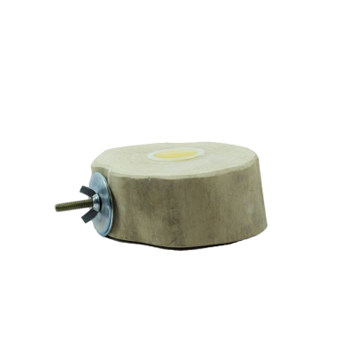 Rolete de madeira para máquina de costura com fixação metálica