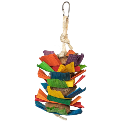 Brinquedo pendente colorido de madeira para animal