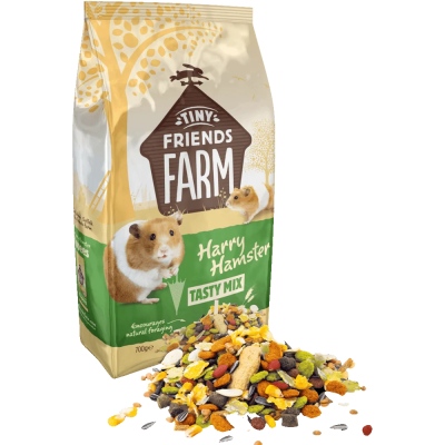 Embalagem de alimento para hamster com mistura colorida de sementes e frutos secos