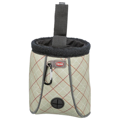 Saco para snacks para cães bege com padrão e alça