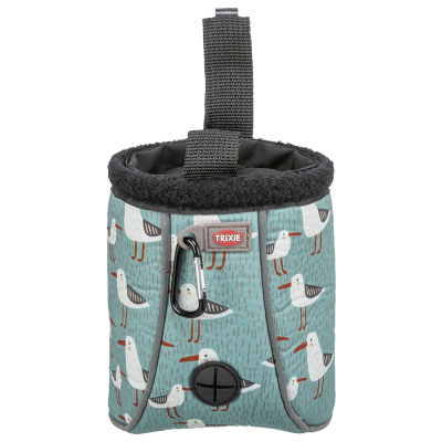 Saco para snacks decorado com gaivotas e etiqueta TRIXIE