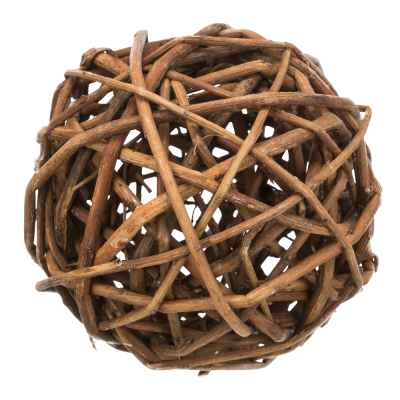 Esfera decorativa de ramos de madeira entrelaçados castanhos