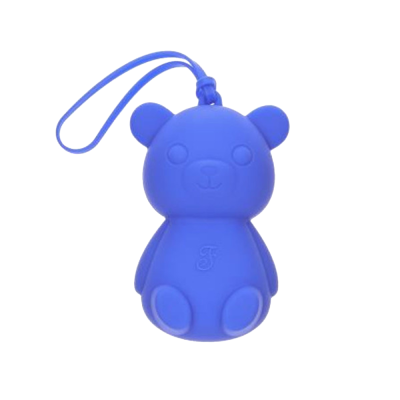 Porta-chaves em forma de urso azul com alça