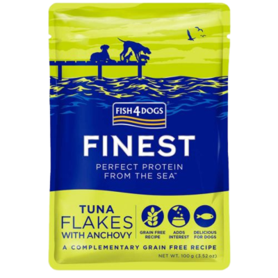 Pacote de comida para cães Fish4Dogs Finest flocos de atum