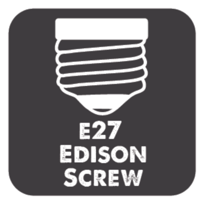 Ícone de rosca de lâmpada E27 Edison Screw em fundo cinzento