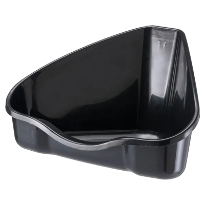 Recipiente plástico triangular preto