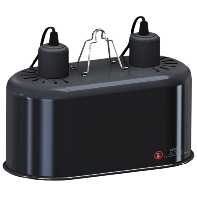 Aparador de lâminas de barbear preto com avisos na base.
