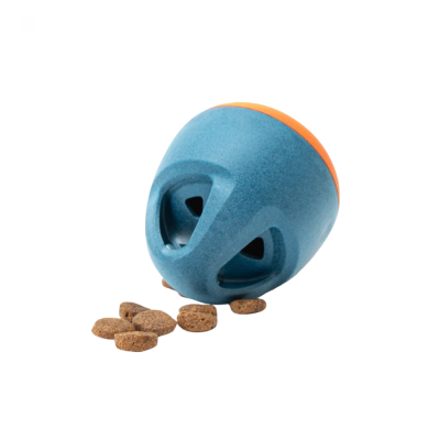 Brinquedo para cães azul e laranja com ração
