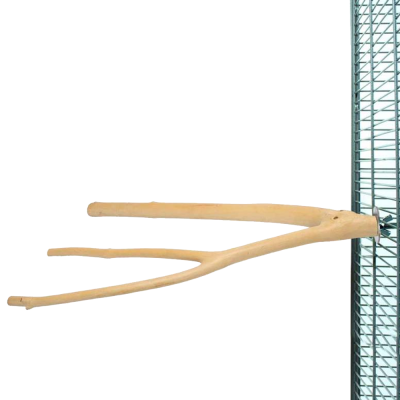 Galho de madeira preso a estrutura metálica prateada