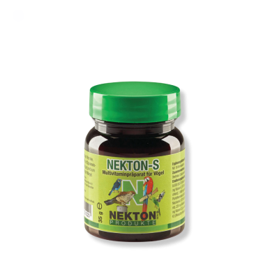 Frasco de suplemento multivitamínico para aves NEKTON-S