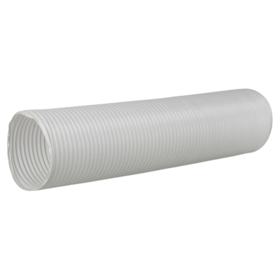 Mangueira flexível branca canelada de plástico