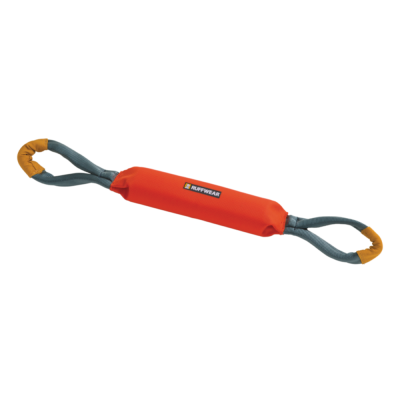 Brinquedo para cães laranja e cinza com alças amarelas da marca RUFFWEAR