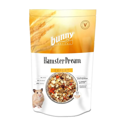 Embalagem de alimento para hamster Bunny Nature HamsterDream Expert com imagem de sementes e hamster
