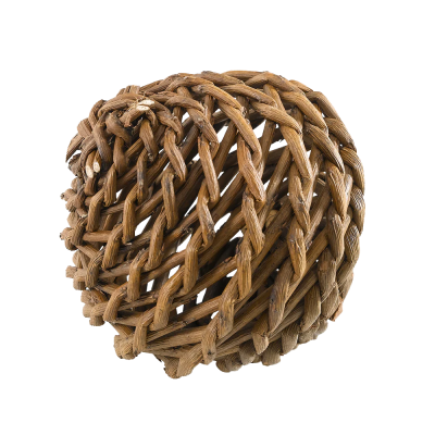 bola decorativa de rattan trançado castanho