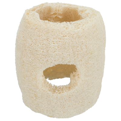 Esponja natural bege com furo irregular