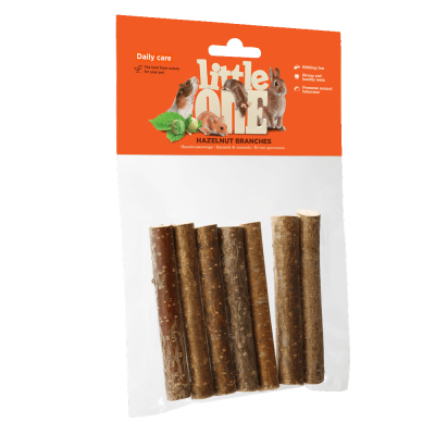 Pacote de ramos de avelã para pequenos animais com etiqueta laranja little ONE