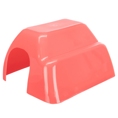 Estrutura plástica rosa em forma de túnel com superfície lisa e brilhante