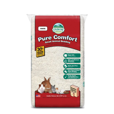 Embalagem de cama para pequenos animais Oxbow Pure Comfort branca em saco plástico