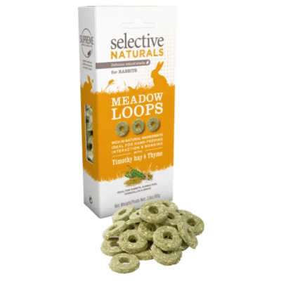 Pacote Selective Naturals Meadow Loops para coelhos com petiscos em formato de anéis verdes