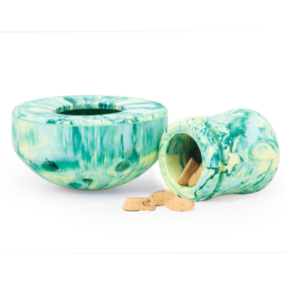 Conjunto de acessórios para tabaco verde marmoreado em silicone com pedaços de resina