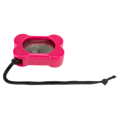 apito vermelho em forma de osso com cordão preto