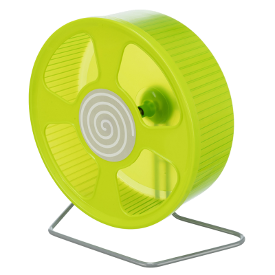 Roda para hamsters verde-limão com suporte de metal