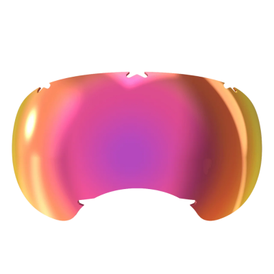 Lente iridescente rosa e laranja para óculos desportivos