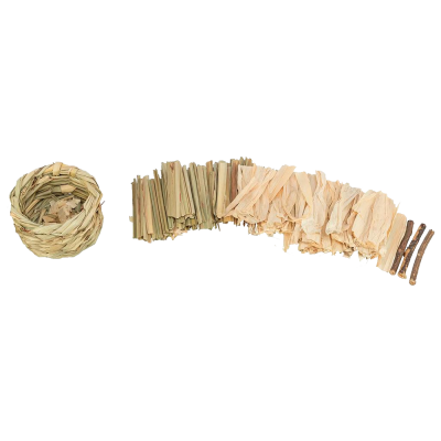 Canudos biodegradáveis e recipiente trançado feitos de material natural