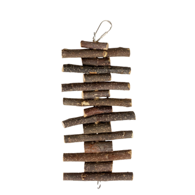 Brinquedo suspenso de ramos de madeira natural com gancho metálico