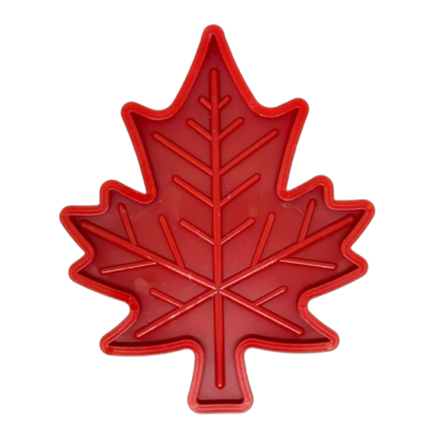 Molde de silicone vermelho em forma de folha de bordo