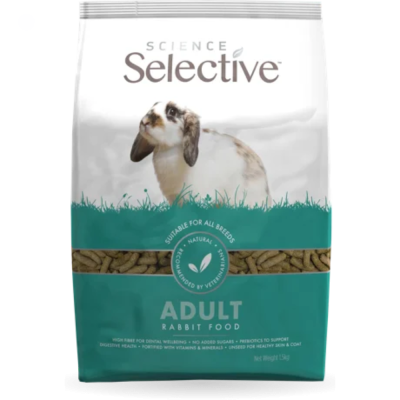 Pacote de comida para coelhos adultos Selective Science